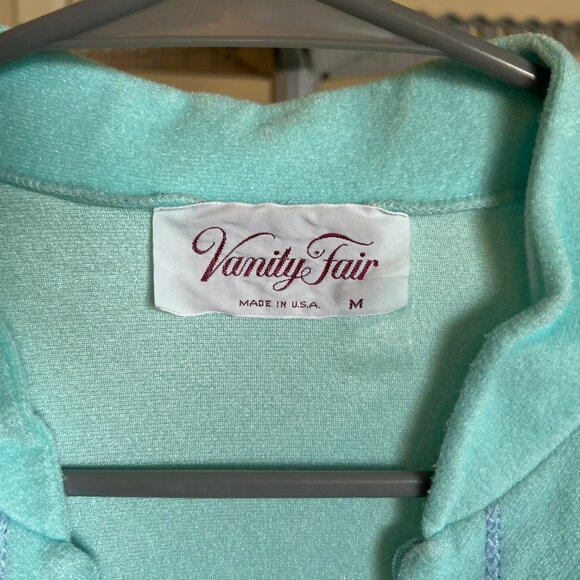 Vintage Vanity Fair Housecoat Robe Light Blue Womens Medium 60s 70s USA Made - Picture 4 of 4